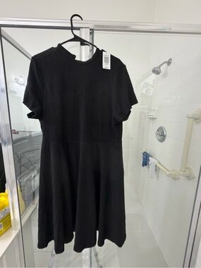 torrid Black Short Sleeve Fit-and-Flare Dress